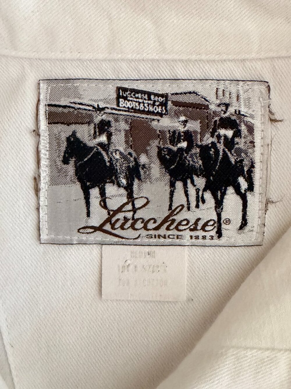 Vintage Lucchese White Cotton Embroidered Shirt Size Medium - Picture 4 of 10
